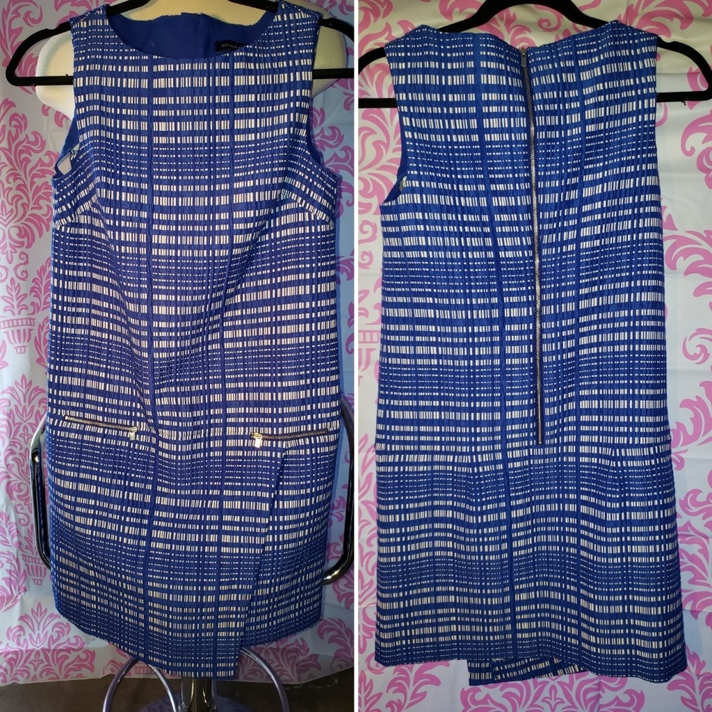 Banana Republic Blue & White Plaid Dress